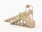 Зимняя деревянная горка “IgraGrad Snow Fox 12 м” с двумя скатами, без окраски