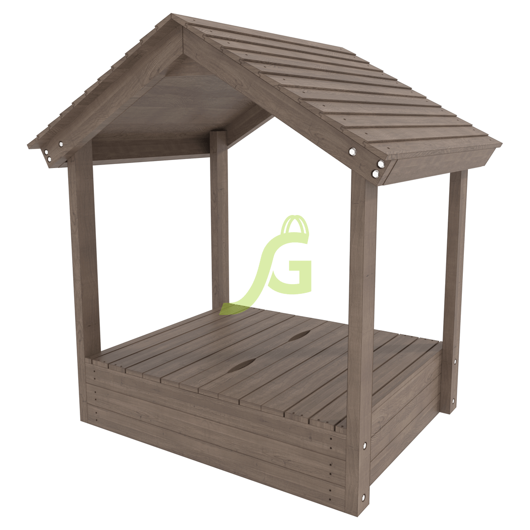 Детская деревянная песочница IgraGrad с крышкой и крышей Детская деревянная песочница IgraGrad с крышкой и крышей