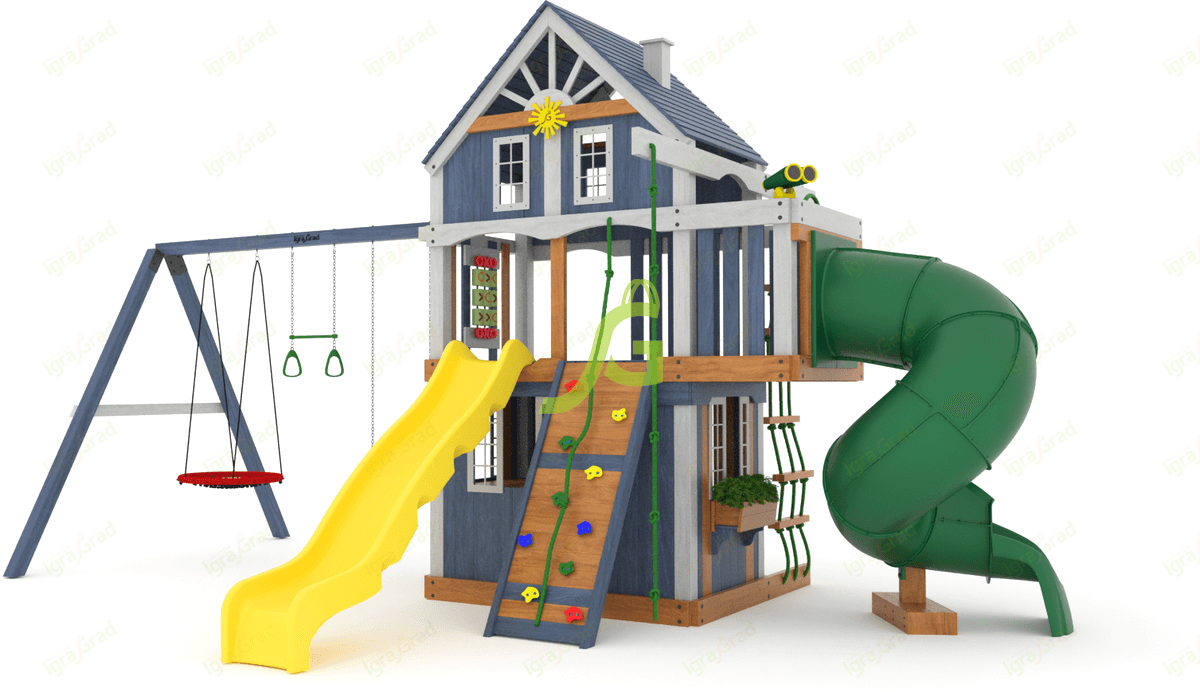 Детская площадка IgraGrad Шато 2 с трубой (Домик) мод.1 Детская площадка IgraGrad Шато 2 с трубой (Домик) мод.1