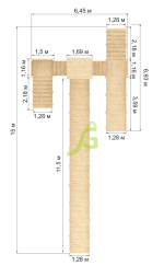 Зимняя деревянная горка “IgraGrad Snow Fox 12 м” две лестницы, без окраски