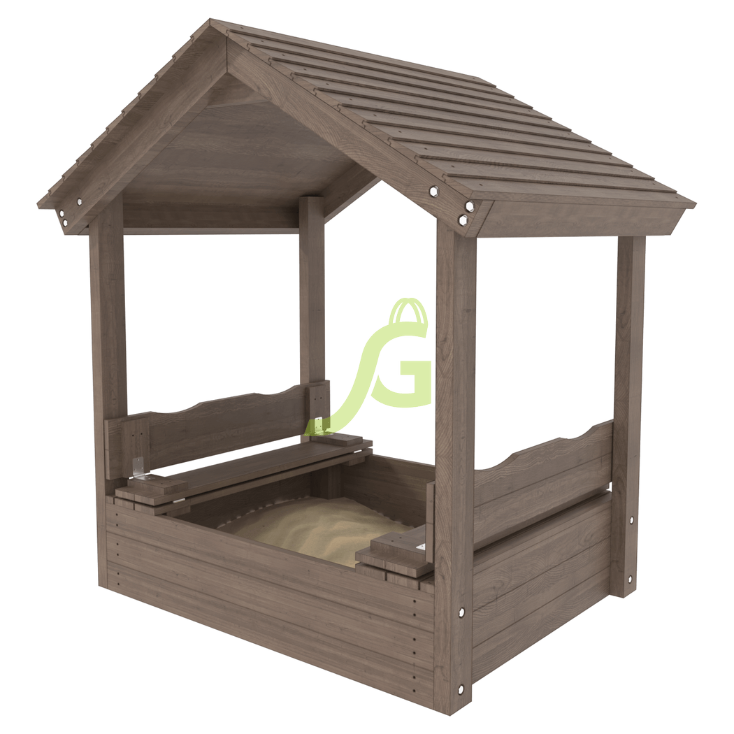 Детская деревянная песочница IgraGrad с крышкой и крышей Детская деревянная песочница IgraGrad с крышкой и крышей