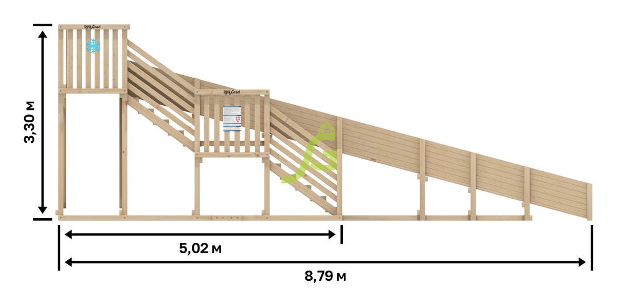 Зимняя горка “IgraGrad Snow Fox”, скат 8 м, без окраски Зимняя горка “IgraGrad Snow Fox”, скат 8 м, без окраски