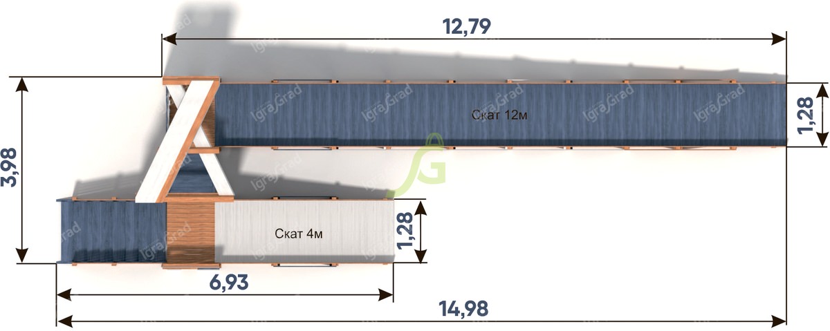 Зимняя деревянная горка “IgraGrad Snow Fox 12 м” с двумя скатами мод.3 Зимняя деревянная горка “IgraGrad Snow Fox 12 м” с двумя скатами мод.3