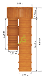 Детская деревянная зимняя горка “IgraGrad Snow Fox”, скат 5,9 м