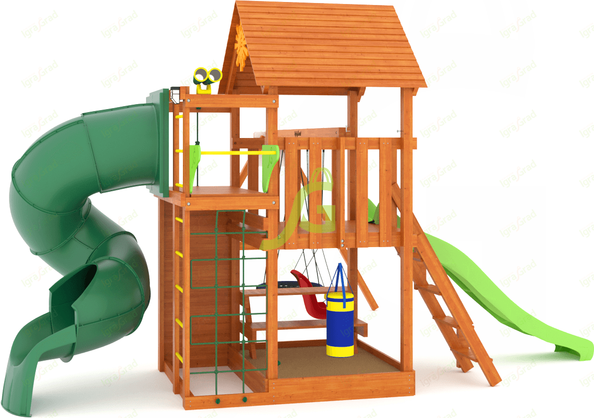 Детская площадка IgraGrad Крафт Pro 3 с трубой мод.2 Детская площадка IgraGrad Крафт Pro 3 с трубой мод.2