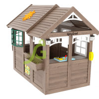 Деревянная зимняя горка “IgraGrad Snow Fox”, скат 4 м, без окраски