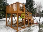 Детская деревянная зимняя горка “IgraGrad Snow Fox”, скат 5,9 м