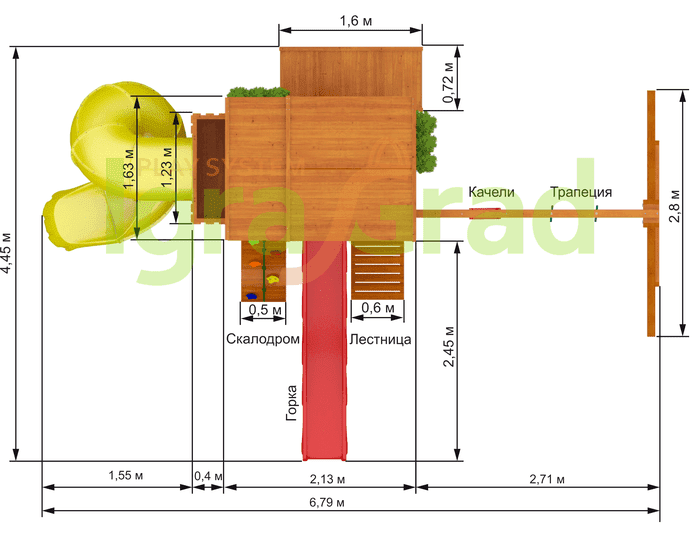 Детская площадка IgraGrad Клубный домик 3 с трубой Luxe Детская площадка IgraGrad Клубный домик 3 с трубой Luxe