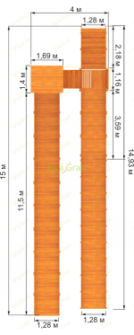 Зимняя горка “IgraGrad Snow Fox 12 м” с двумя скатами и выкатом 8 м