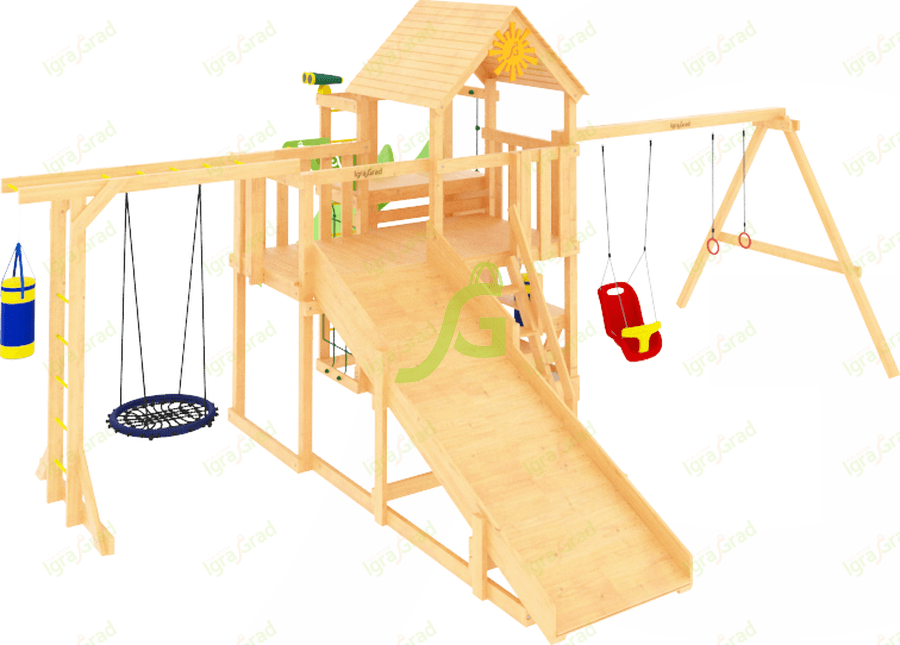 Детская площадка IgraGrad Крафт Pro 2 с зимней горкой Детская площадка IgraGrad Крафт Pro 2 с зимней горкой