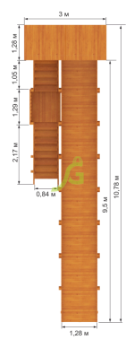 Зимняя горка “IgraGrad Snow Fox (Домик)”, скат 10 м