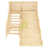 Деревянная зимняя горка “IgraGrad Snow Fox”, скат 4 м, без окраски