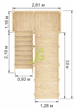 Деревянная зимняя горка “IgraGrad Snow Fox”, скат 4 м, без окраски