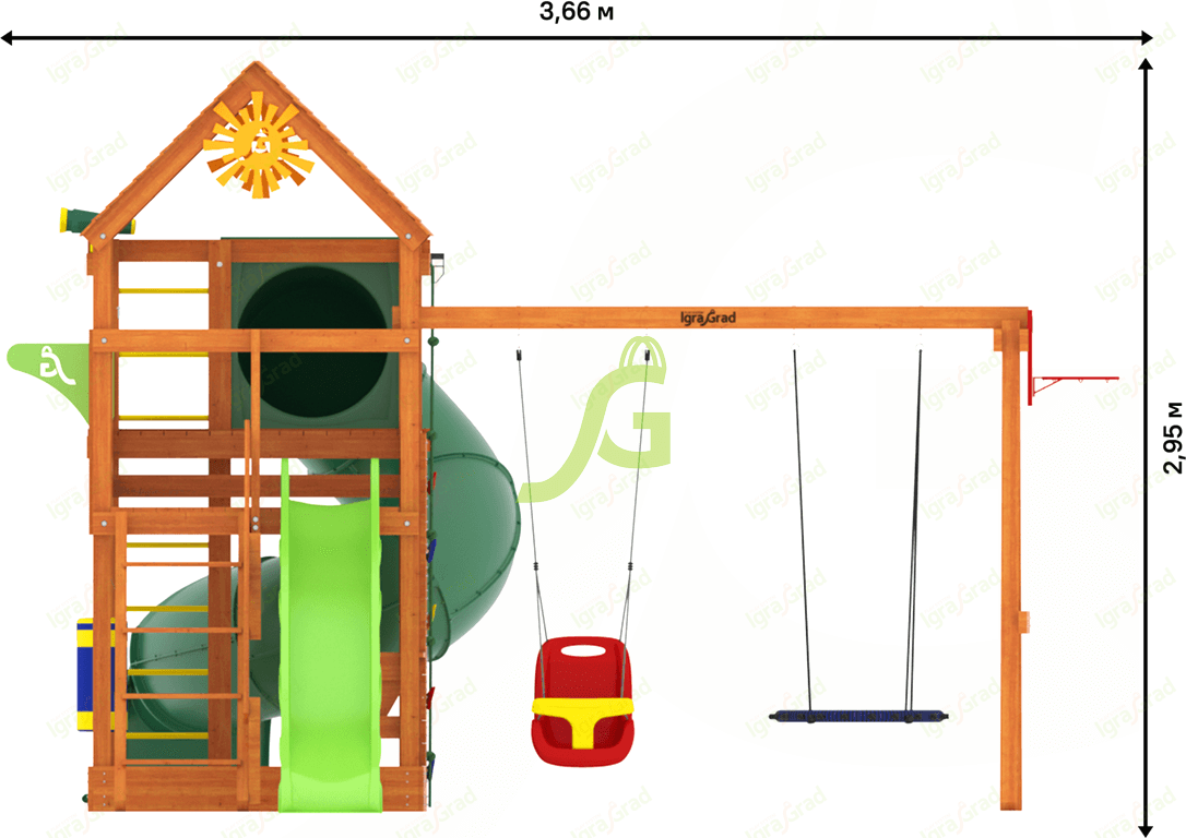 Детская площадка IgraGrad Крафт Pro 3 с трубой мод.2 Детская площадка IgraGrad Крафт Pro 3 с трубой мод.2