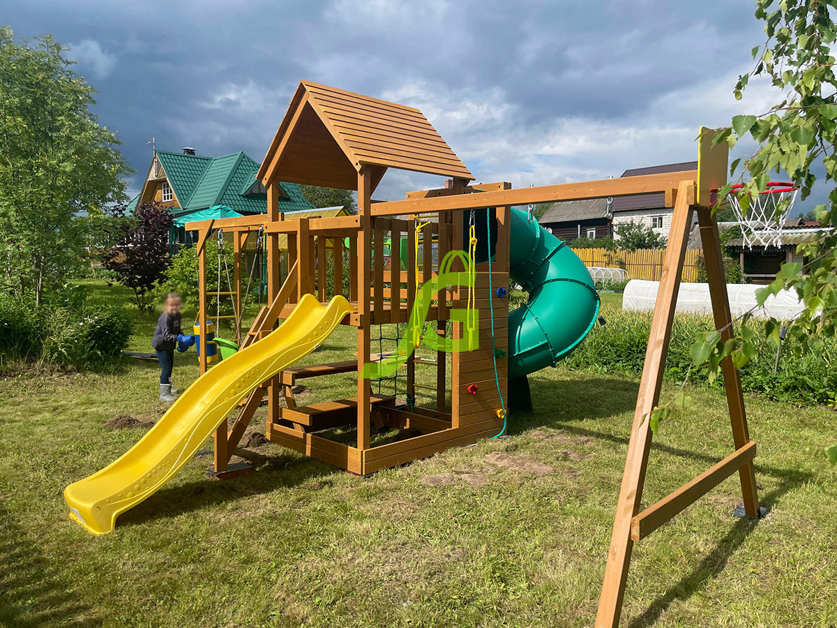 Детская площадка IgraGrad Крафт Pro 4 с трубой мод.2 Детская площадка IgraGrad Крафт Pro 4 с трубой мод.2