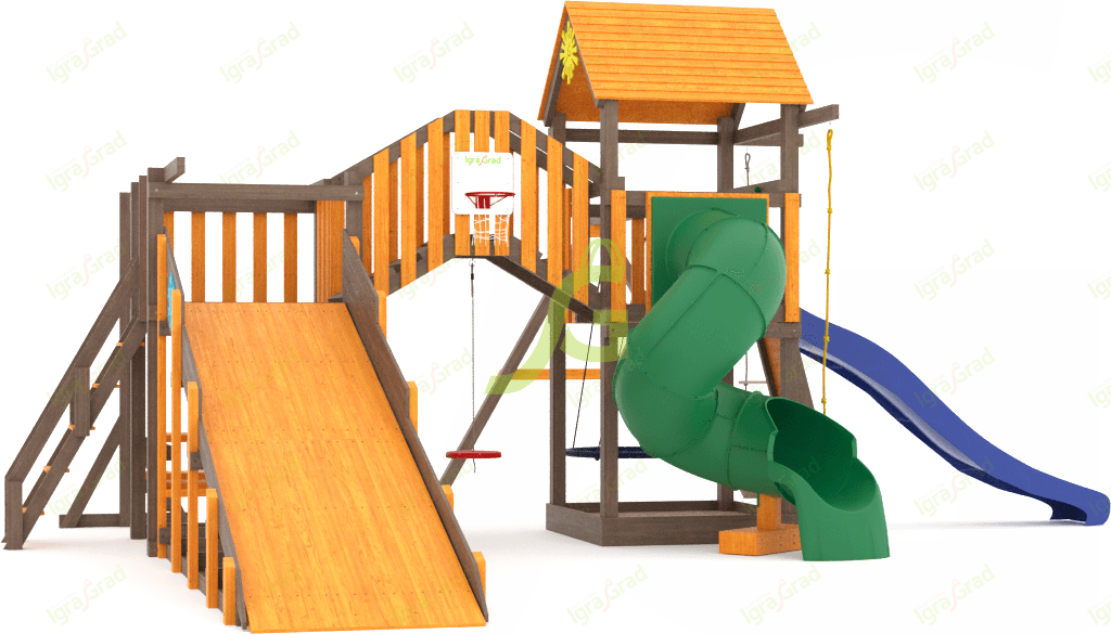 Всесезонная площадка IgraGrad С Мостик 1 с трубой SF1 Всесезонная площадка IgraGrad С Мостик 1 с трубой SF1