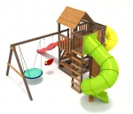 Детская площадка IgraGrad Панда Фани с балконом (две трубы)