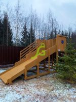 Деревянная зимняя горка “IgraGrad Snow Fox”, скат 4 м