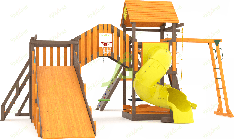 Всесезонная площадка IgraGrad С Мостик 2 с трубой SF Всесезонная площадка IgraGrad С Мостик 2 с трубой SF