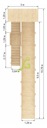 Зимняя горка “IgraGrad Snow Fox (Домик)”, скат 10 м, без окраски