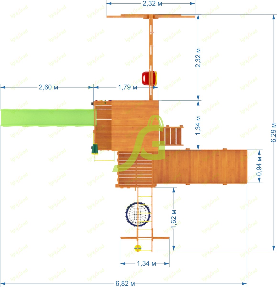 Детская площадка IgraGrad Крафт Pro 4 с зимней горкой Детская площадка IgraGrad Крафт Pro 4 с зимней горкой