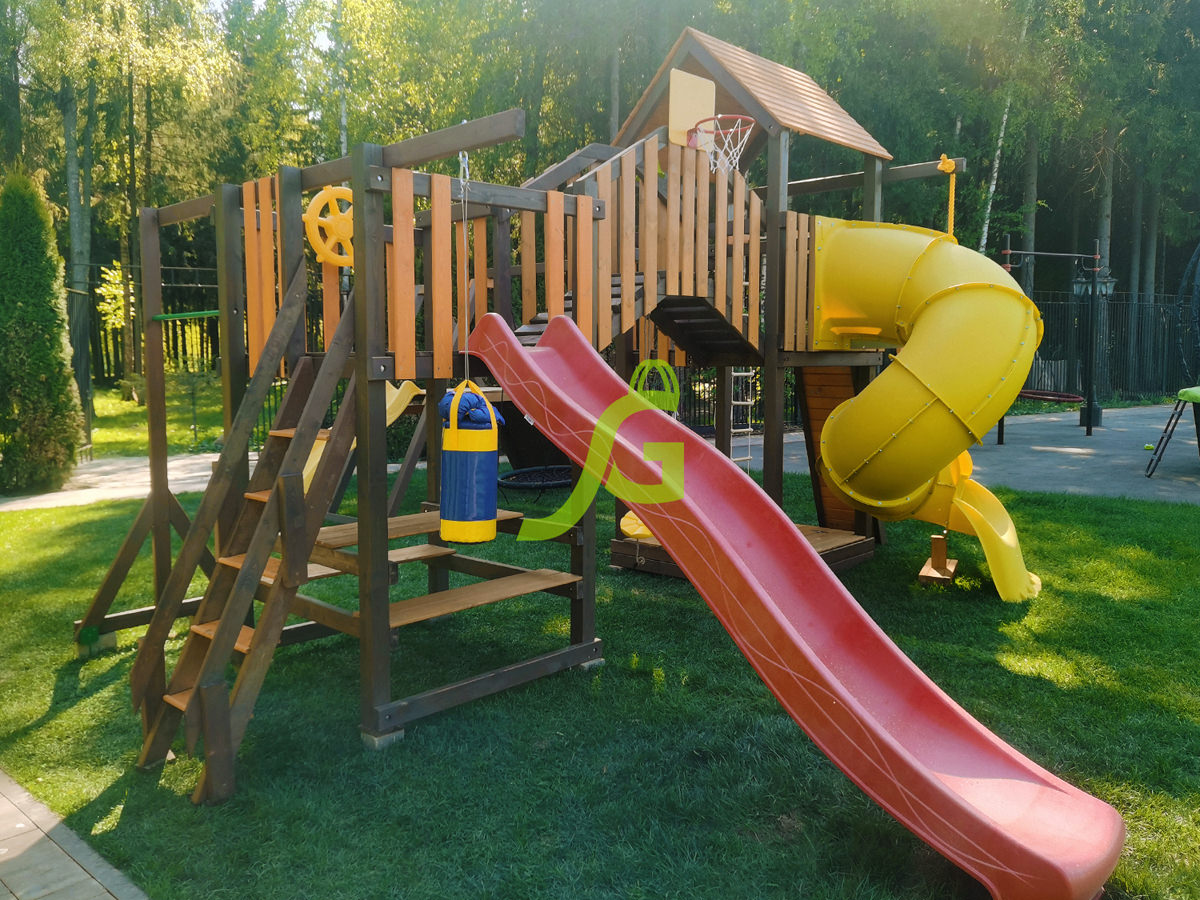 Детская площадка IgraGrad Панда Фани Мостик 2 с трубой Детская площадка IgraGrad Панда Фани Мостик 2 с трубой