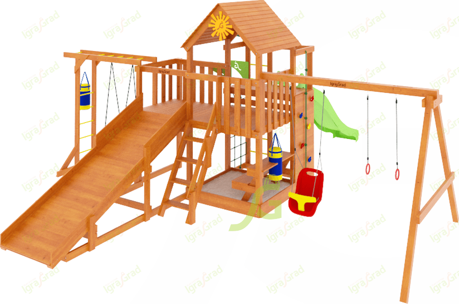 Детская площадка IgraGrad Крафт Pro 4 с зимней горкой Детская площадка IgraGrad Крафт Pro 4 с зимней горкой