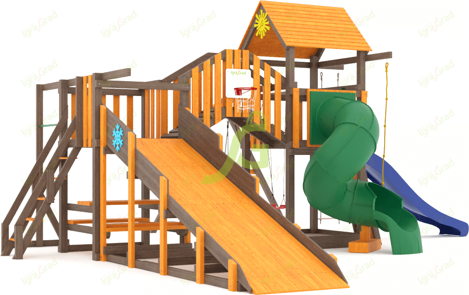 Всесезонная площадка IgraGrad С Мостик 1 с трубой SF1 Всесезонная площадка IgraGrad С Мостик 1 с трубой SF1