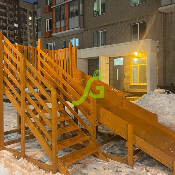 Деревянная зимняя горка “IgraGrad Snow Fox”, скат 4 м