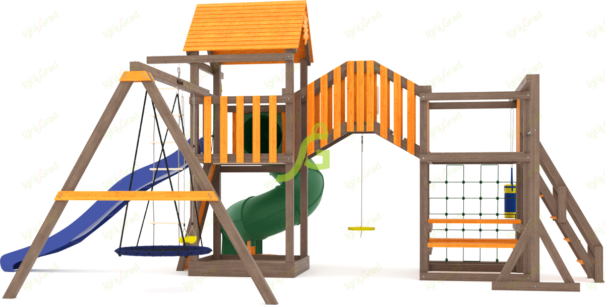 Детская площадка IgraGrad Панда Фани Мостик с трубой Детская площадка IgraGrad Панда Фани Мостик с трубой