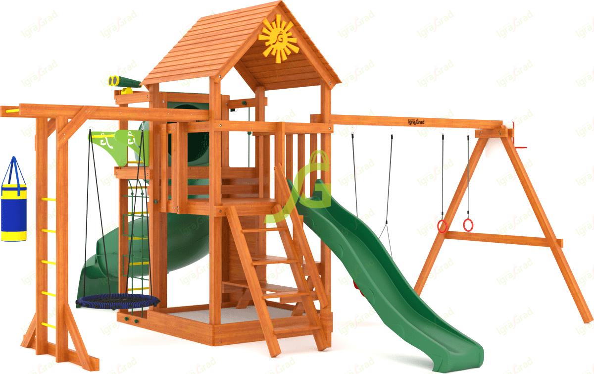 Детская площадка IgraGrad Крафт Pro 4 с трубой мод.2 Детская площадка IgraGrad Крафт Pro 4 с трубой мод.2