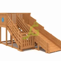 Заливная горка “IgraGrad Snow Fox Start с крышей”, скат 4 м