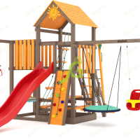 Зимняя деревянная горка “IgraGrad Snow Fox 12 м” с двумя скатами мод.2