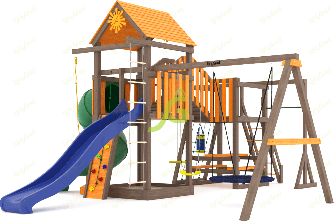 Детская площадка IgraGrad Панда Фани Мостик с трубой Детская площадка IgraGrad Панда Фани Мостик с трубой