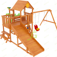 Зимняя горка “IgraGrad Snow Fox 12 м” с двумя скатами и выкатом 8 м