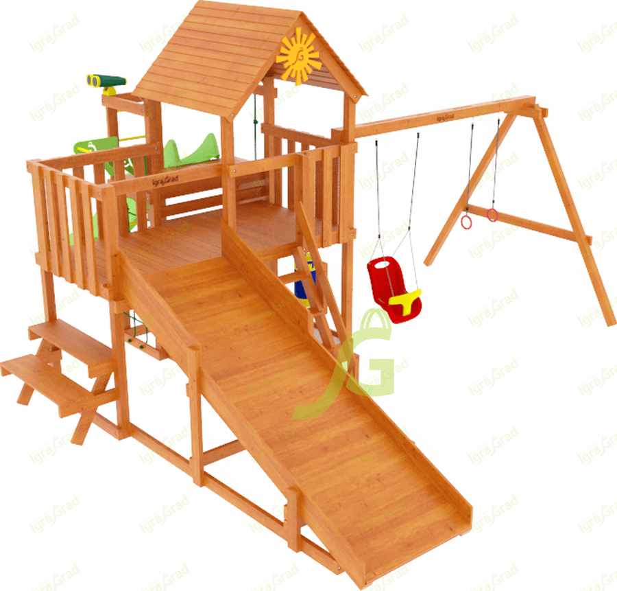 Детская площадка IgraGrad Крафт Pro 3 с зимней горкой Детская площадка IgraGrad Крафт Pro 3 с зимней горкой