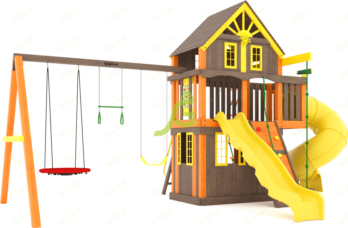 Детская площадка IgraGrad Шато 2 с трубой (Домик) мод.2 Детская площадка IgraGrad Шато 2 с трубой (Домик) мод.2