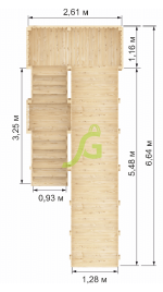 Детская деревянная зимняя горка “IgraGrad Snow Fox”, скат 5,9 м без окраски