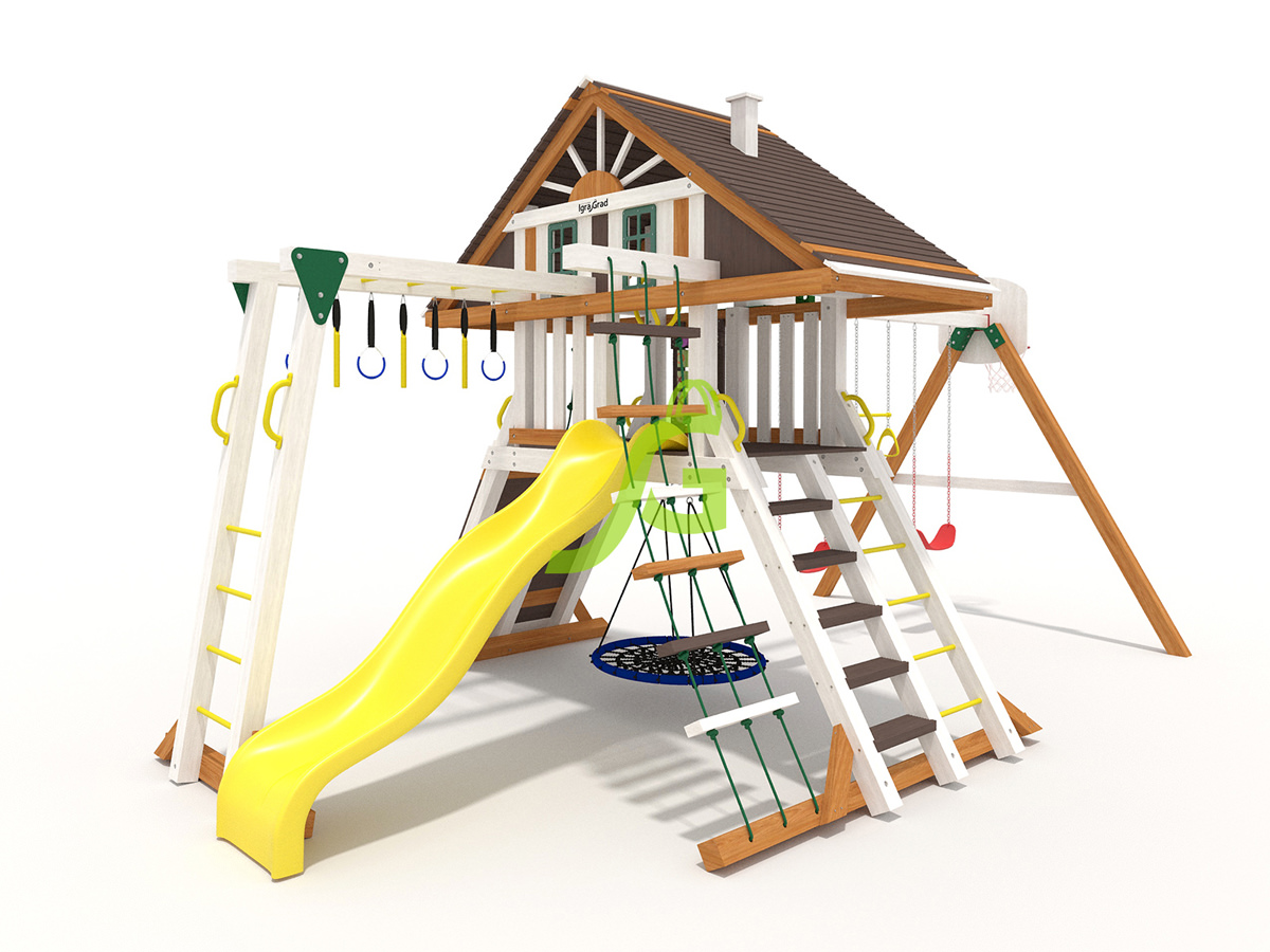 Детская площадка IgraGrad Крепость Фани с рукоходом (Домик) мод.2 Детская площадка IgraGrad Крепость Фани с рукоходом (Домик) мод.2