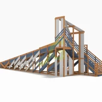 Зимняя деревянная горка “IgraGrad Snow Fox 12 м” с двумя скатами мод.4