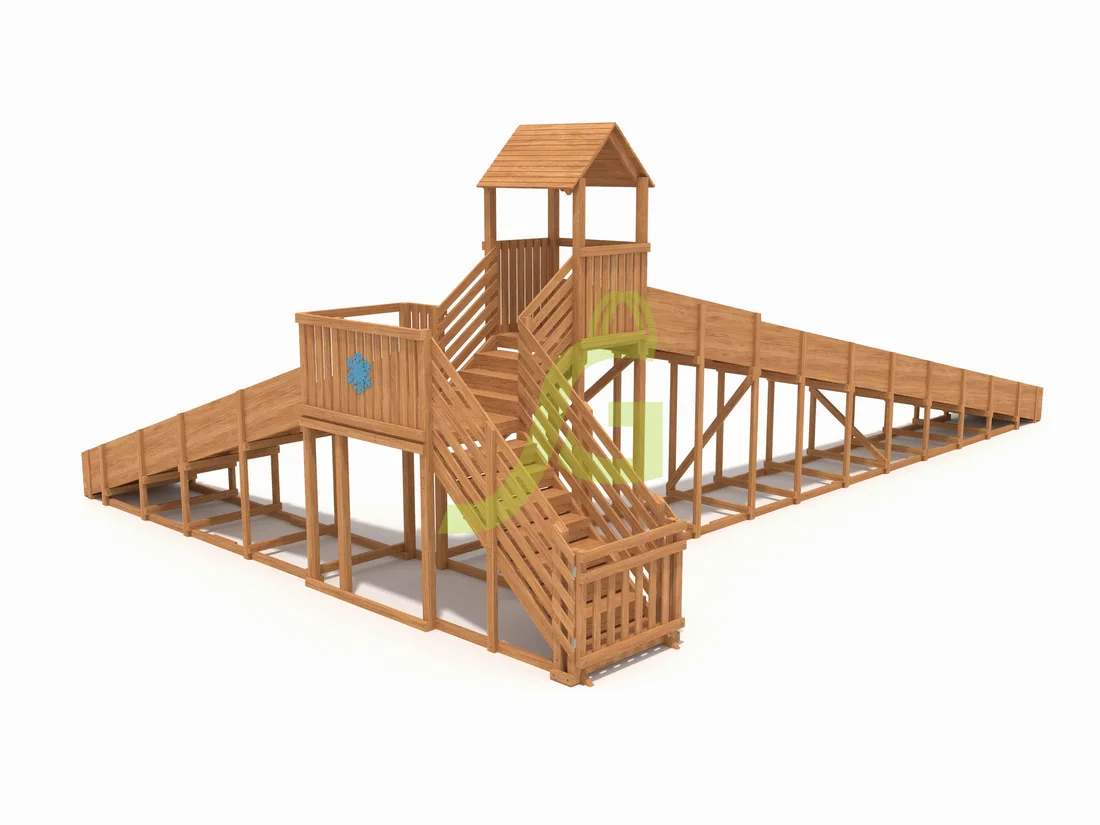 Зимняя деревянная горка “IgraGrad Snow Fox 12 м” с двумя скатами мод.2 Зимняя деревянная горка “IgraGrad Snow Fox 12 м” с двумя скатами мод.2