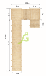 Зимняя горка “IgraGrad Snow Fox”, скат 10 м (мод. 2) без окраски