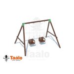 Серия O модель 2 – качели с деревянными сидениями со спинкой