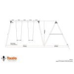 Серия O1 модель 1 – качели с сидениями на канатах (конструктор) для частных владений