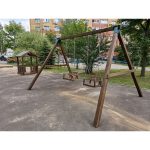 Серия O модель 2 – качели с деревянными сидениями со спинкой