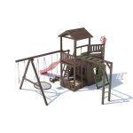 Серия TP модель 2 – песочница с крышкой «трансформер» пристроенная к домику (элемент детской игровой конструкции – песочница для частных владений)