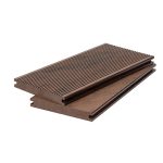 Террасная доска VELVET BRUSHING MIX COLOR 140х20х2900 Светло-коричневый Полнотелая