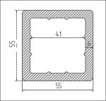 Брус реечный 55х55х3000 Графит