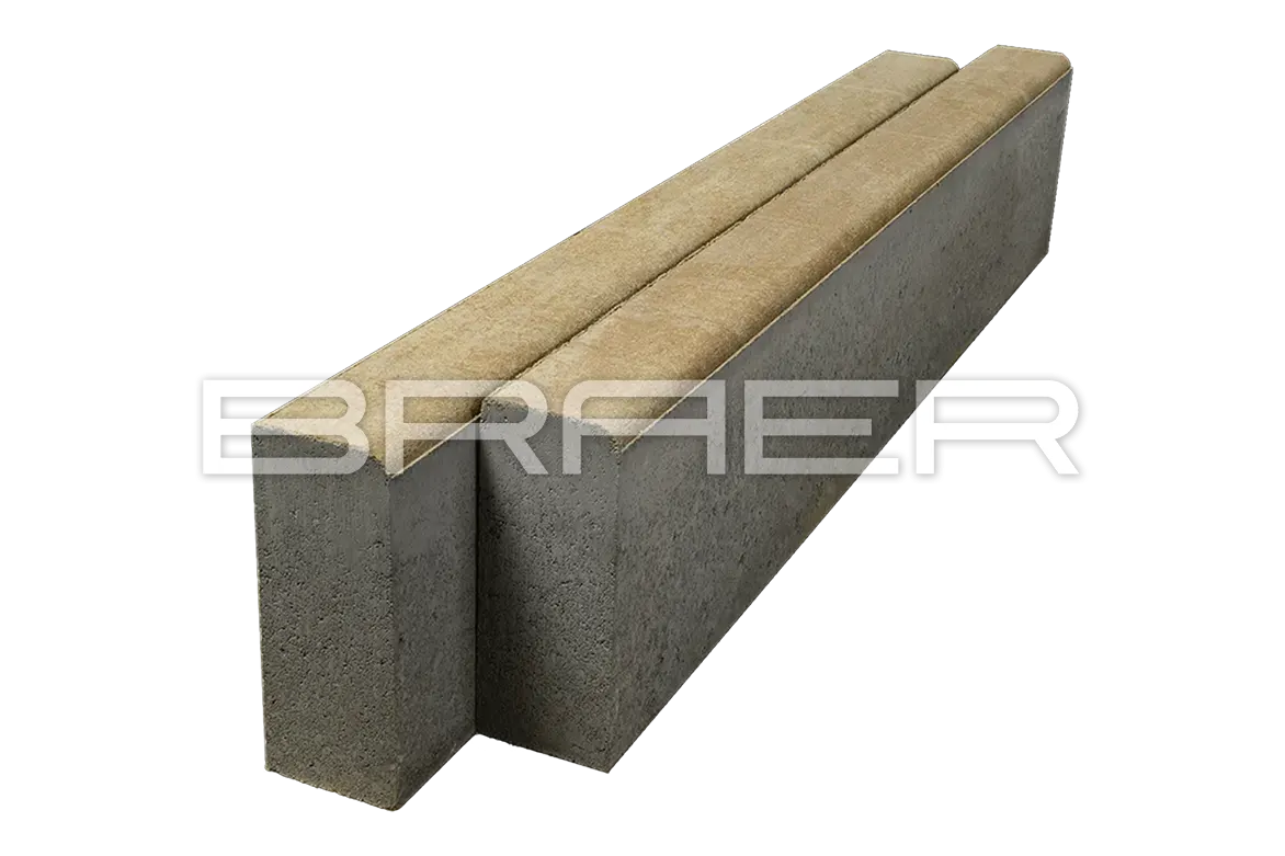 Бордюрный камень Бордюр тротуарный БР 100.20.8, Color Mix Миндаль Бордюрный камень Бордюр тротуарный БР 100.20.8, Color Mix Миндаль