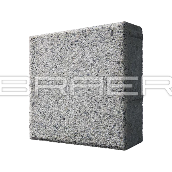 Тротуарная плитка Лувр, Гранит на белом, 200х200 мм, 60 мм